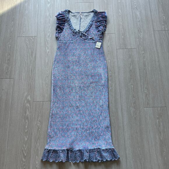 Free People McKenna Velvet Dress Large Boho NWT - Picture 1 of 16